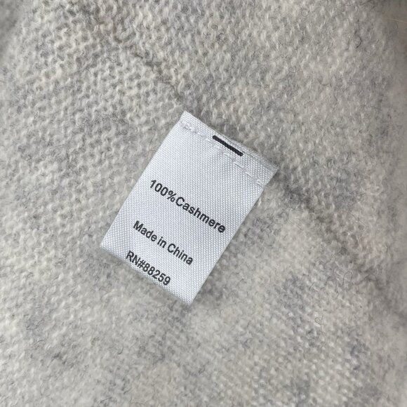 SUBTLE LUXURY Women’s Size S/M Pullover 100% Cashmere Asymmetric Light Gray - Picture 9 of 9